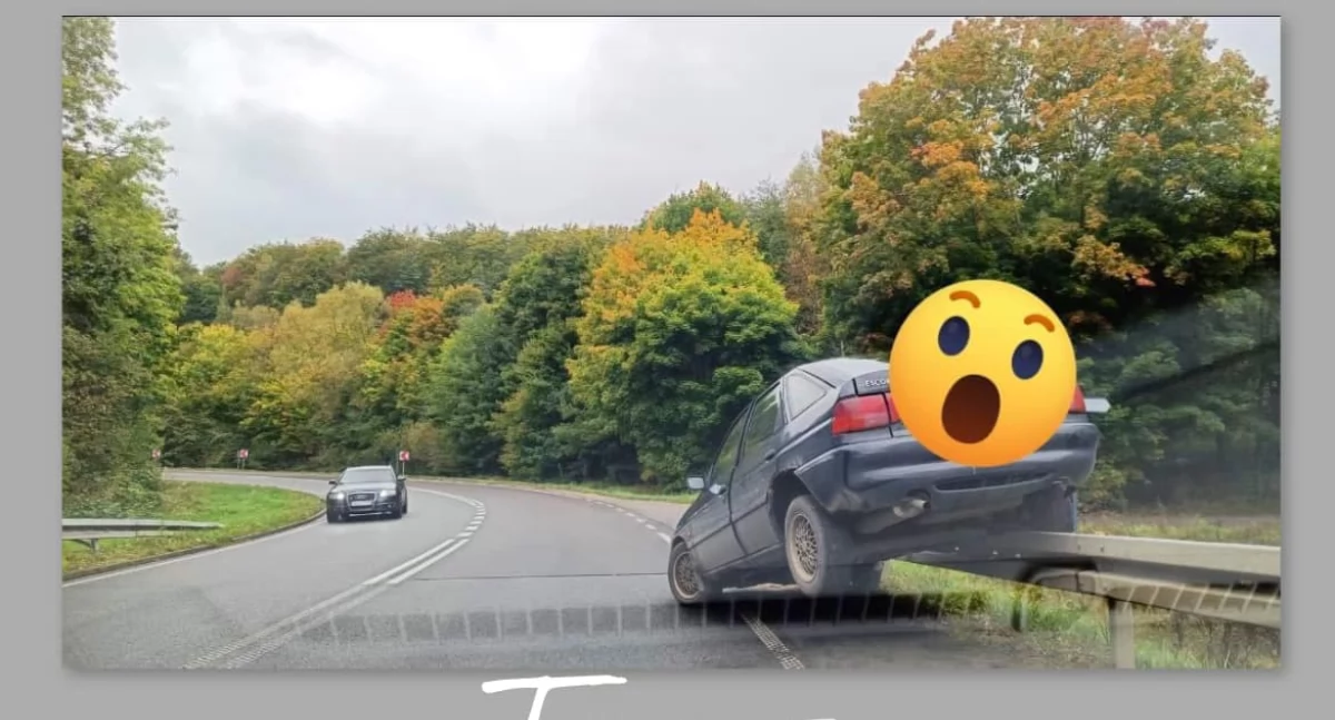 Kronika policyjna, Miesiąc jechał szybko wylądował przydrożnych barierkach kierował odurzony narkotykami - zdjęcie, fotografia