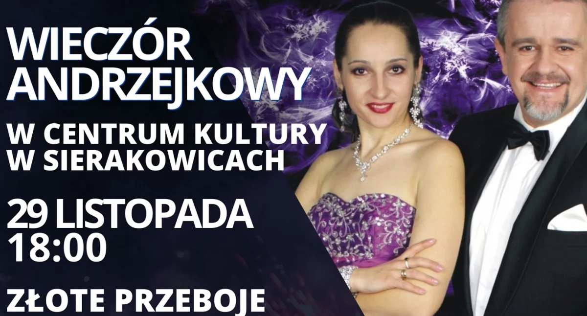 Zapowiedzi, Sierakowice Wieczór Andrzejkowy złotymi przebojami - zdjęcie, fotografia