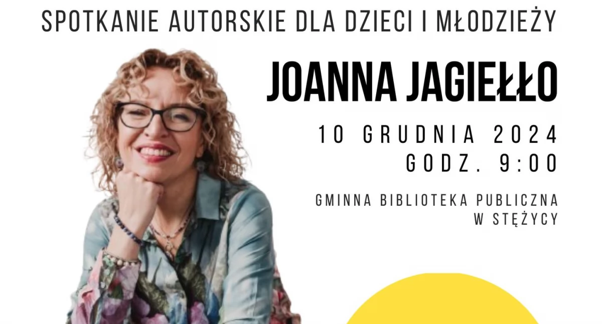 Zapowiedzi, Stężyca Spotkanie autorskie pisarką Joanną Jagiełło - zdjęcie, fotografia