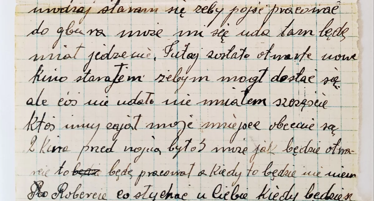 Fragment odnalezionego listu