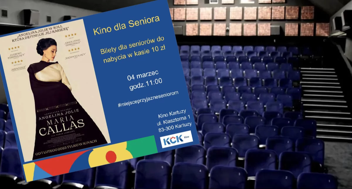 Zapowiedzi, Kartuzy Projekcja filmu Maria Callas” Kinie Seniora - zdjęcie, fotografia