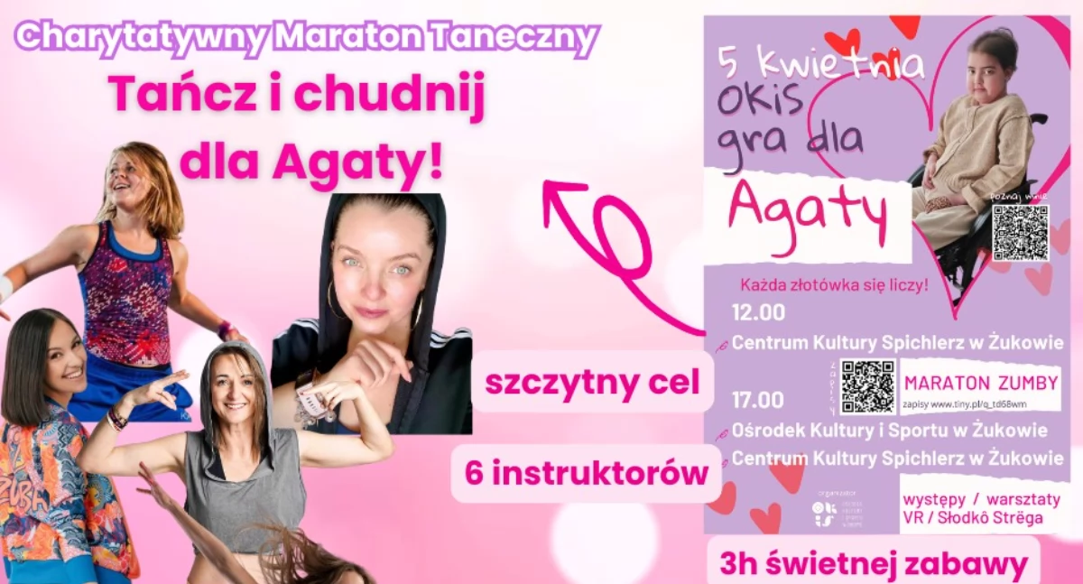 Akcje społeczne i charytatywne, Żukowo Charytatywny Maraton Taneczny Agaty Biedrzyckiej jeśli tylko możesz przyjdź! - zdjęcie, fotografia