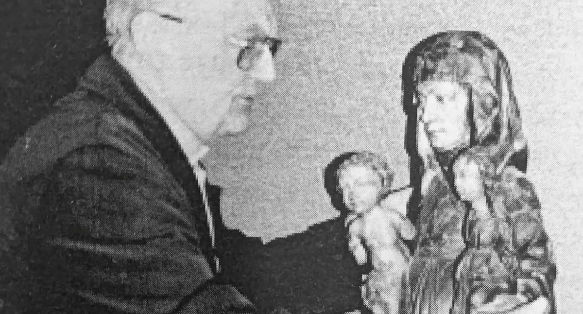 Kaszubszczyzna, Żukowo Niezwykła figura Samotrzeciej księdza Franciszka Gruczy - zdjęcie, fotografia