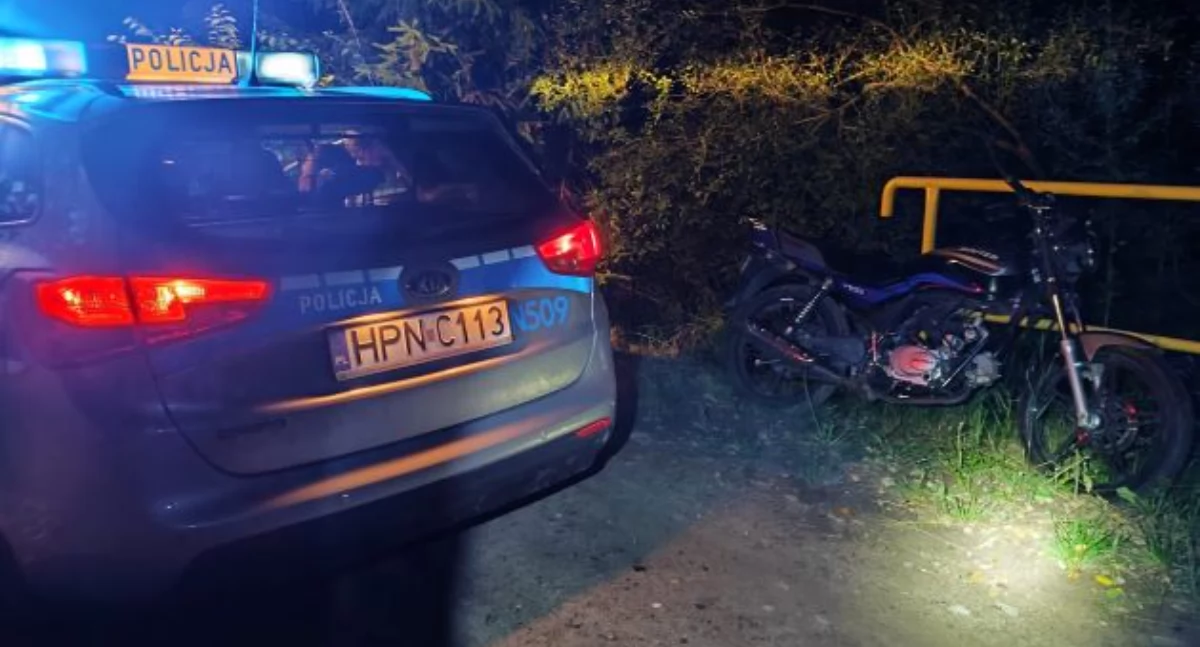 Kronika policyjna, Pijany kierowca motoroweru sprawcą kolizji - zdjęcie, fotografia