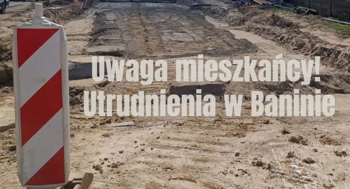 Tu mieszkamy, Uwaga kierowcy! poniedziałek wtorek prace drogowe Pszennej Baninie - zdjęcie, fotografia
