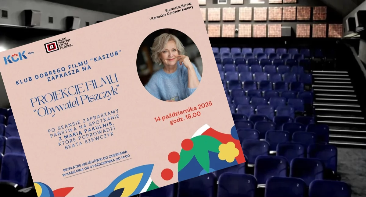 Zapowiedzi, Obywatel Piszczyk Klubie Dobrego Filmu Kaszub projekcji spotkanie Marią Pakulnis ODWOŁANE - zdjęcie, fotografia