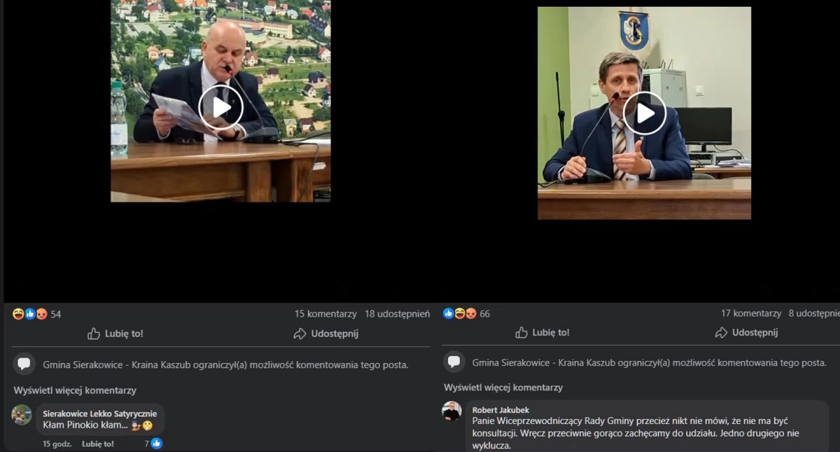 Wieści z samorządów, Gminna debata kneblem Sierakowice blokują głos internautów - zdjęcie, fotografia