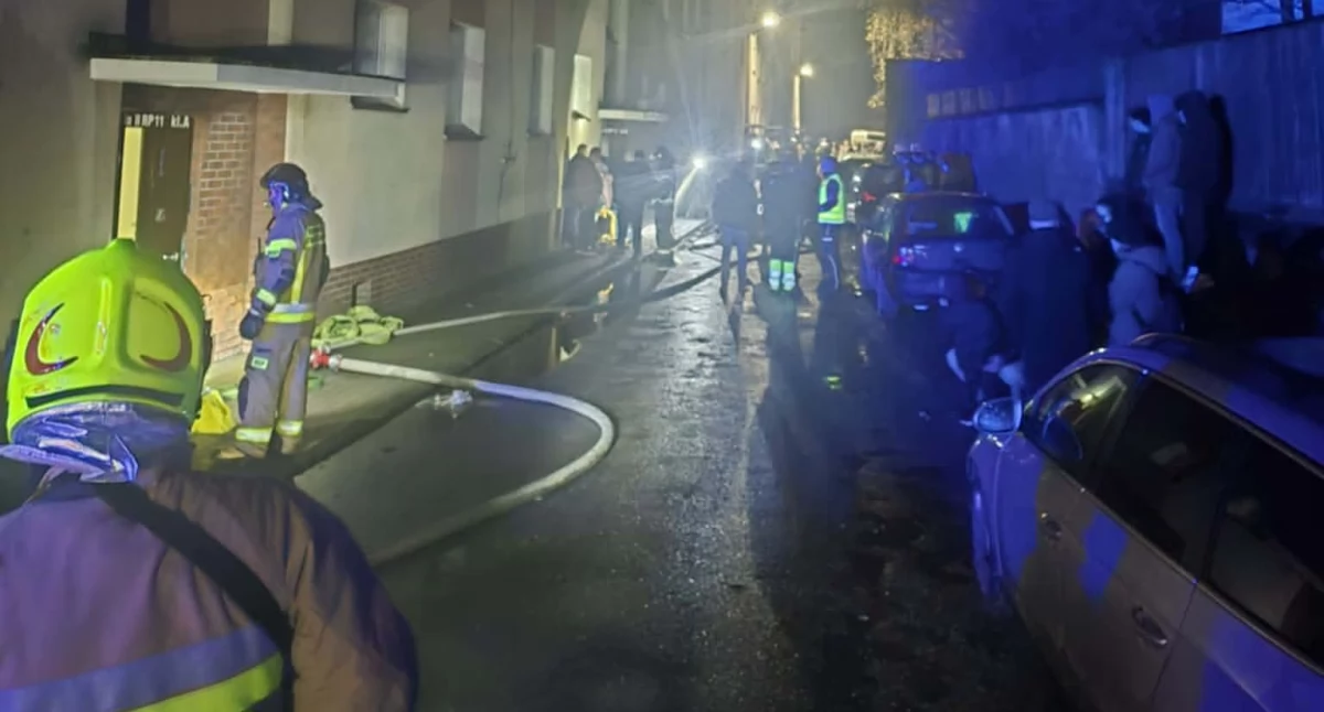 Pożary, Pożar lecia Siedem zastępów straży prowadzi działania gaśnicze - zdjęcie, fotografia
