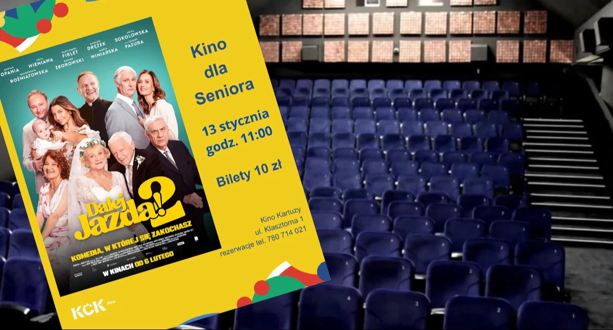 Zapowiedzi, „Dalej jazda! filmowa uczta kartuskim Kinie Seniora - zdjęcie, fotografia