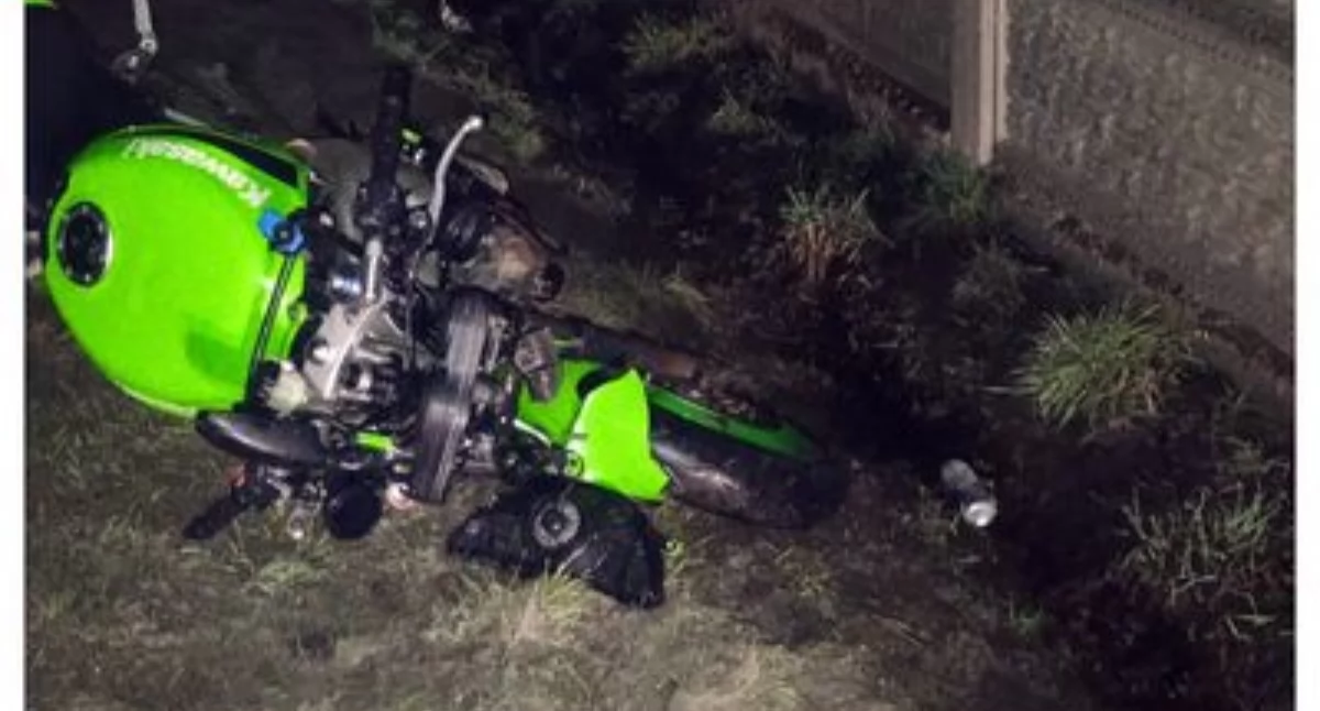 Wypadki, Motocyklista zderzył dzikiem osoby szpitalu - zdjęcie, fotografia