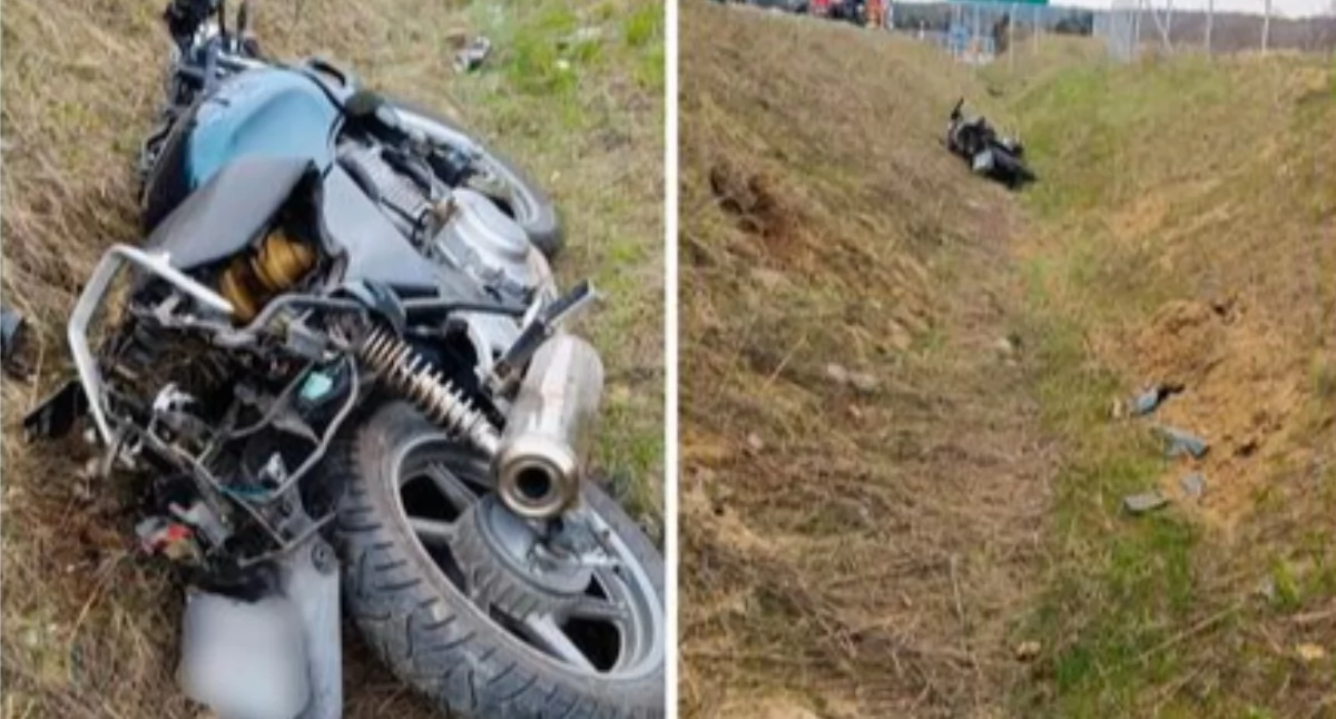 Kronika policyjna, Wypadek Glinczu Motocyklista zakazem prowadzenia uderzył barierki - zdjęcie, fotografia