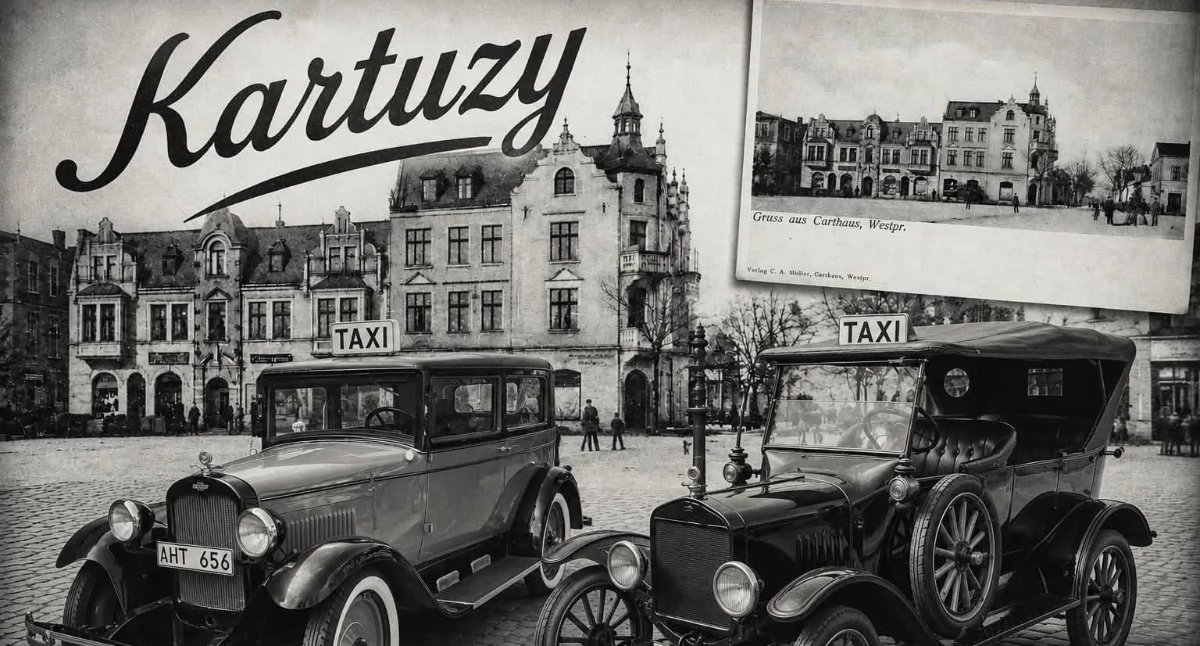 Historia, Kartuzy sprzed niemal wyglądało dorożkarstwo samochodowe mieście - zdjęcie, fotografia