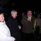 Od prawej: Waldemar Kucza, burmistrz Albin Bychowski i Helena Wiercińska /fot. Longina...