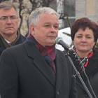 Prezydent RP Lech Kaczyński wystąpił na kartuskim Rynku /fot. Andrzej Baranowski