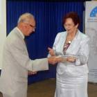 Starosta Janina Kwiecień otrzymała specjalny medal Mazurka Dąbrowskiego /fot. Andrzej...