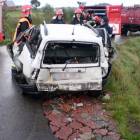 Egiertowo. 18 września, zderzenie mercedesa z oplem /fot. nadesłane/KPPSP Kartuzy