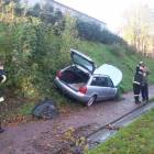 Rozbite audi /fot. nadesłane/KP PSP Kartuzy