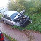 Rozbite audi /fot. nadesłane/KP PSP Kartuzy