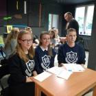Zwycięska reprezentacja I LO w składzie: Justyna Jelińska, Anna Walińska i  Dawid Lewna...