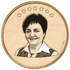 Awers monety o nominale 3 suzerenów - przedstawia podobiznę burmistrza Kartuz /fot....