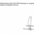 Odpowiedź burmistrza Kartuz na pismo WZHiU