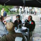 Marek Siemborski i Monika Dejk przy radiowych mikrofonach...
