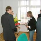 Monika Dejk odbiera nagrodę...