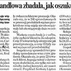 Nie wiadomo dlaczego Gazeta Wyborcza opublikowała tekst Dominiki Kos bez jej zgody.