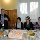 Wójt Andrzej Wyrzykowski złożył życzenia i wzniósł toast /fot. Longina Templin