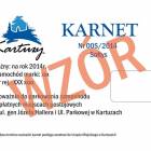 Wzór karnetu uprawniającego do parkowania na płatnych miejscach parkingowych dla...
