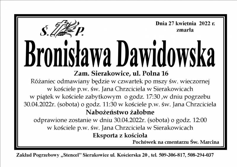 Bronisława Dawidowska