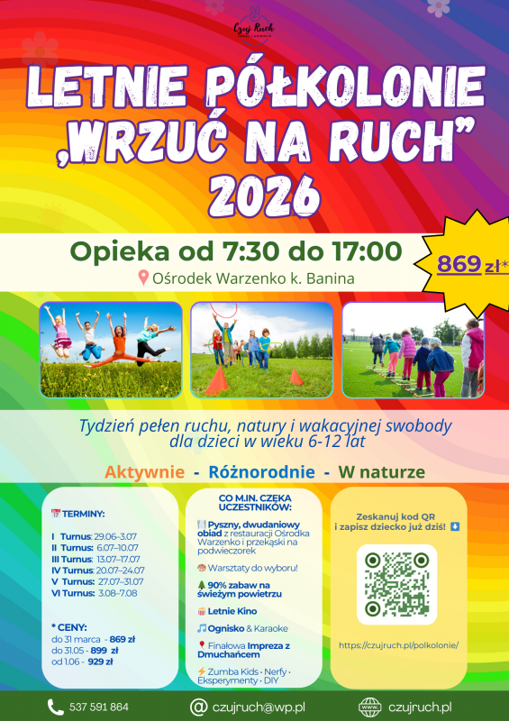 Zapisy na Letnie Półkolonie „Czuj Ruch” już...