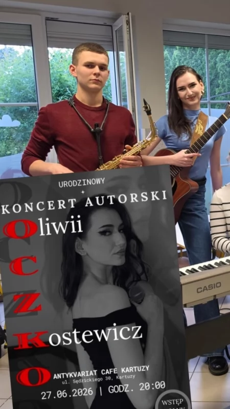 Oliwia Kostewicz z autorskim koncertem w Kartuzach