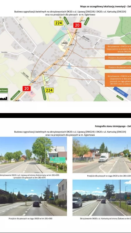 Cztery nowe sygnalizacje świetlne powstaną w Egiertowie. GDDKiA ogłosiła przetarg