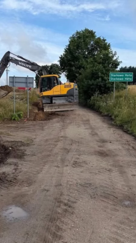 Ruszyły prace na drodze Starkowa Huta - Połęczyno. Powstanie nowa nawierzchnia