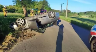 Leszczynki. Pijany 28-latek dachował audi