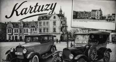 Kartuzy sprzed niemal 100 lat. Tak wyglądało dorożkarstwo samochodowe w mieście