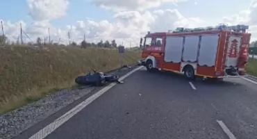 Motocyklista ciężko ranny. Wypadek na DK20 w Glinczu