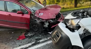 Czołówka dwóch peugeotów w Borkowie
